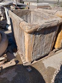 Vaso cemento imitazione legno