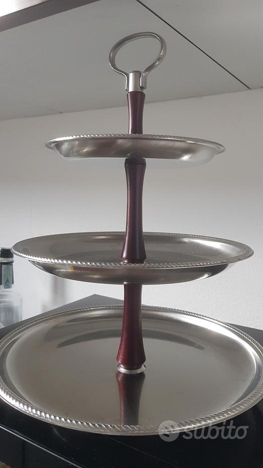 Alzata Pieghevole Anna Gong Di Alessi - Acciaio Inox, Design Di Alessandro Mendini, 27 Cm, Argento