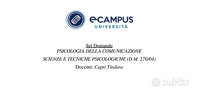 PANIERE PSICOLOGIA DELLA COMUNICAZIONE ECAMPUS