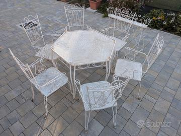 Set tavolo+6 sedie+portafiori 