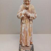 Statua di Padre Pio in gesso Vintage