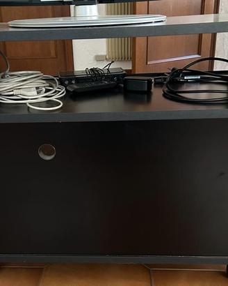 Mobile Porta TV Nero con Ruote e Vani Portaoggetti