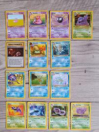 14 carte pokemon serie fossil TUTTE 1 EDIZIONE 