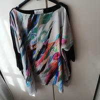 Blusa  stile kimono multicolore 