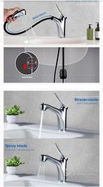 Rubinetto estraibile a doccetta con doppio getto