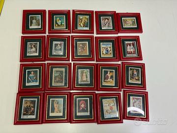 Lotto 20 Quadretti Vintage Francobolli d'Arte