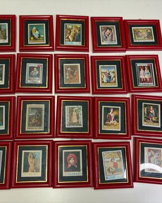 Lotto 20 Quadretti Vintage Francobolli d'Arte