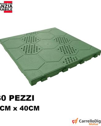 30 Piastrelle pavimento plastica verde drenante