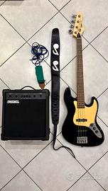 Basso Elettrico Iguana + Amplificatore E-Rebel