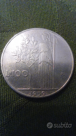 100 lire 1959 usato  Roma