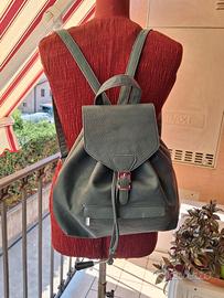 borsa zaino verde salvia ecopelle