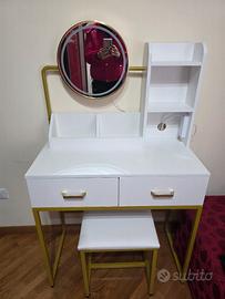 Toeletta con sgabello e specchio led Leroy Merlin