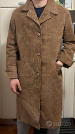trench unisex in vera pelle scamosciata