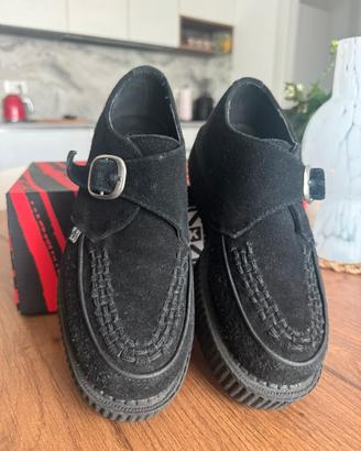 Scarpe Creeper T.U.K. nere in camoscio