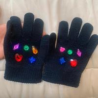 Guanti vintage neri con strass