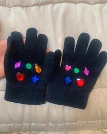 Guanti vintage neri con strass