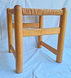 ✅Sgabello Vintage in Legno Massello con Seduta