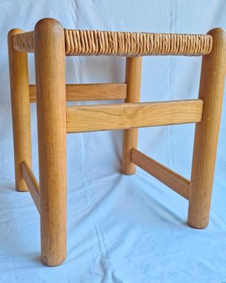 ✅Sgabello Vintage in Legno Massello con Seduta