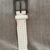 Cintura uomo pelle unisex sisley bianca casual