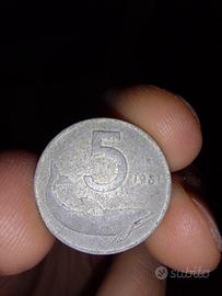 Moneta 5 lire 1981 ultra rara
