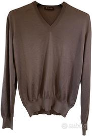 Pullover uomo in cashmere seta glicine. Loro Piana
