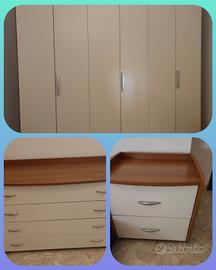 armadio, como' e 2 comodini