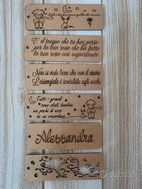 Stock 6 segnalibri in legno