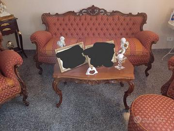 Salotto Classico Stile Barocco in Legno Intagliato