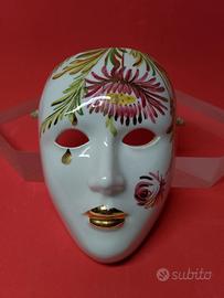 maschera veneziana in ceramica dipinta a mano da a