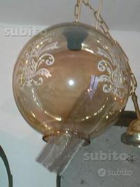 Lampadario in vetro vintage