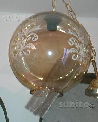 Lampadario in vetro vintage