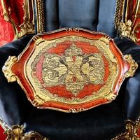 vassoio fiorentino in legno decorazione f.lli Masi