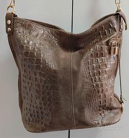 Borsa da donna vera pelle colore cuoio Melluso.