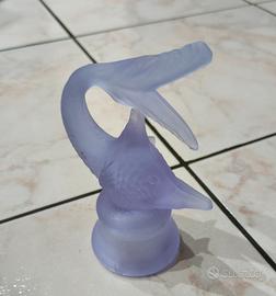 Statuina Pesce Spada in vetro satinato Lilla