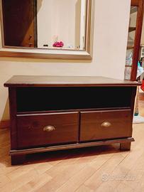 Mobiletto porta TV in legno  con due cassetti