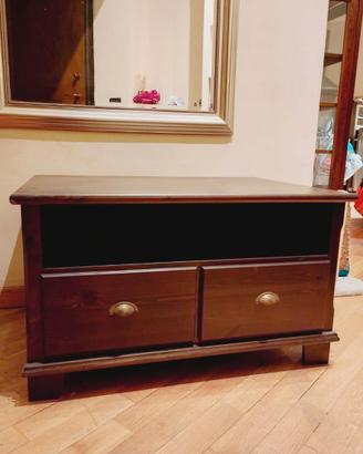 Mobiletto porta TV in legno  con due cassetti