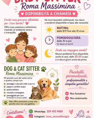 Baby sitter Roma Massimina / Cat&Dog sitter