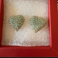 Orecchini d’argento a forma di cuore nuovi