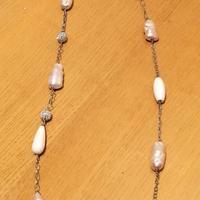 Collana lunga con Agata bianca e Argento 925 