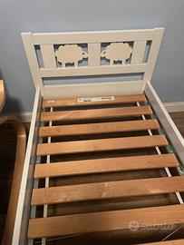 Struttura letto con base a doghe, bianco 70x160