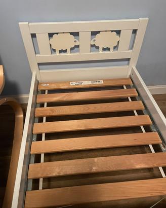 Struttura letto con base a doghe, bianco 70x160