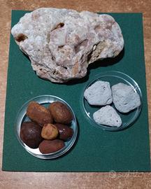 Minerali Salento (calcite fluo, bauxite, pomice)