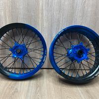 CERCHI MOTARD ANODIZZATI BICOLOR BLU/NERO DA 17