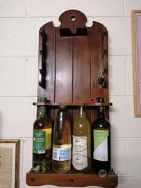 portabottiglie da parete in legno