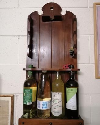 portabottiglie da parete in legno