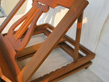 Leggio reggilibro girevole regolabile in legno