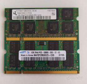 Memoria RAM SODIMM Samsung-HYS 2x1GB 2Rx8 - 5300