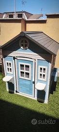 Casetta bambini in Legno di Abete Blu Outsunny