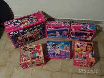 BARBIE 6 scatole anni 80 90 Casa Salotto Camera