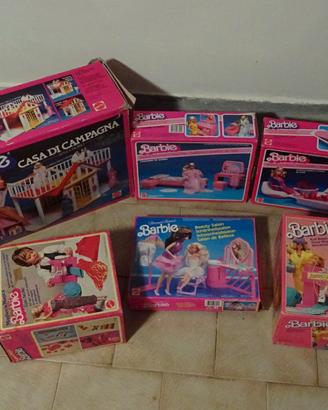 BARBIE 6 scatole anni 80 90 Casa Salotto Camera